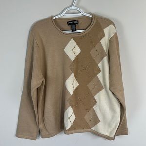 Norton Mcnaughton Brown tan cream Sweater Size 1X